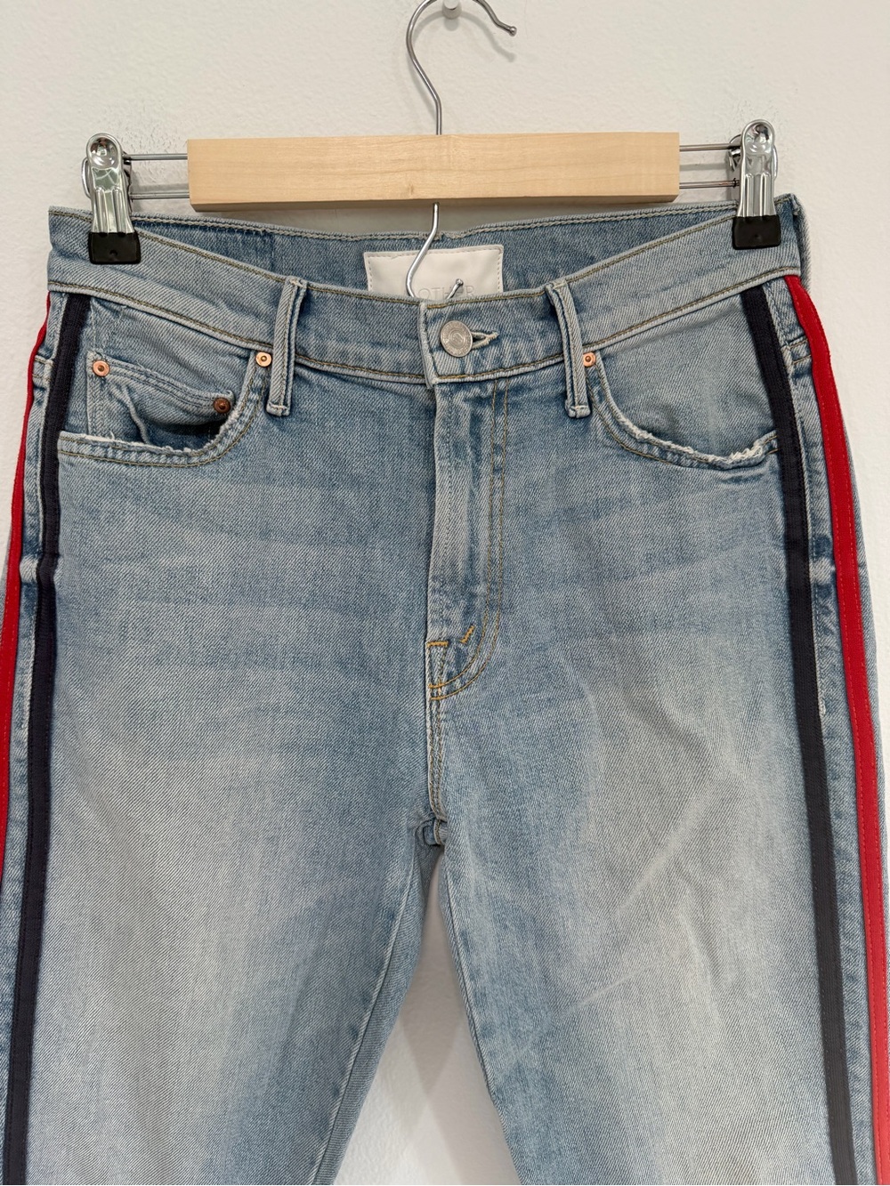 MOTHER Insider Crop Step Fray Thanks Again Racer Jeans 25 - Picture 8 of 8